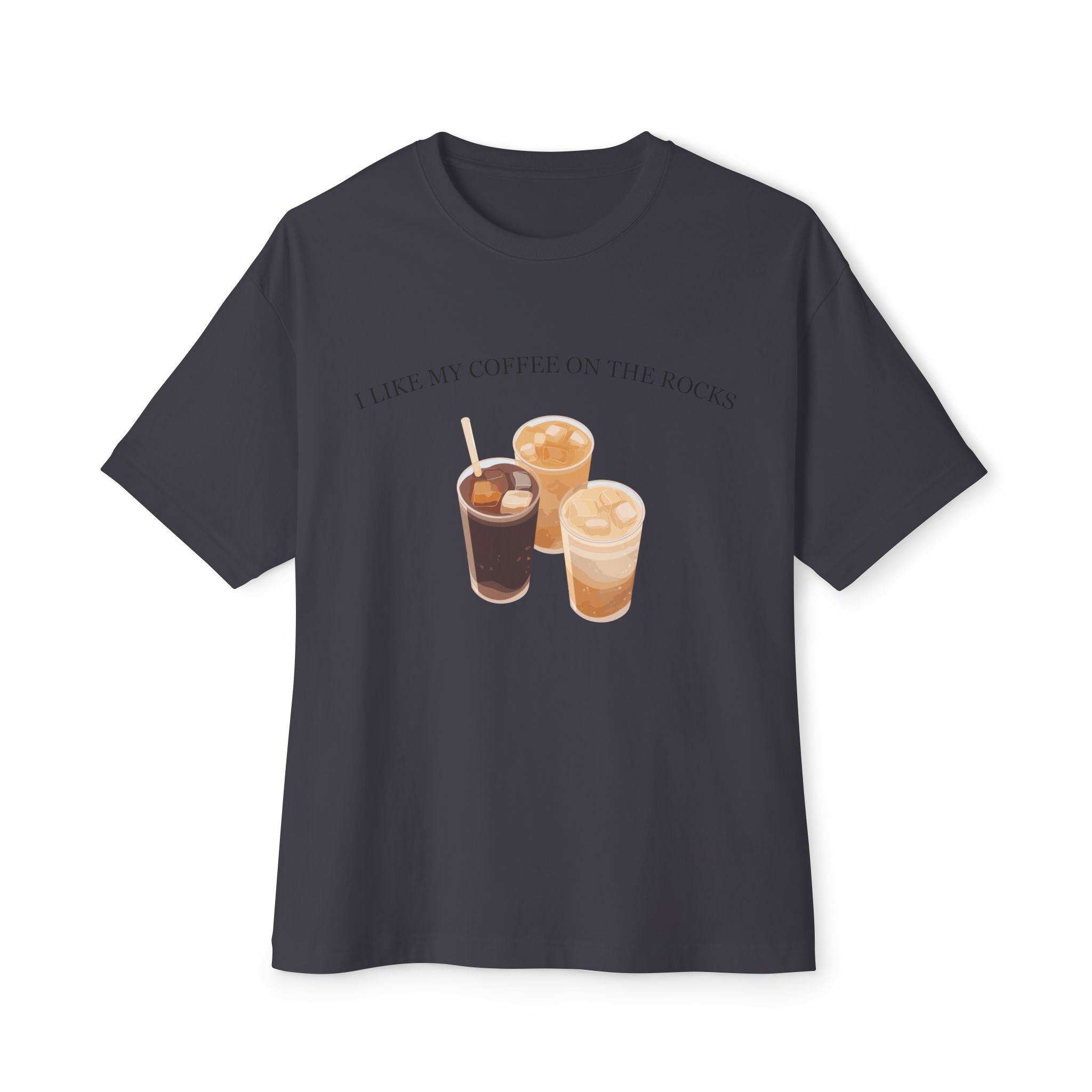 I Like My Coffee On The Rocks T-Shirt | Coffee Illustration Tee