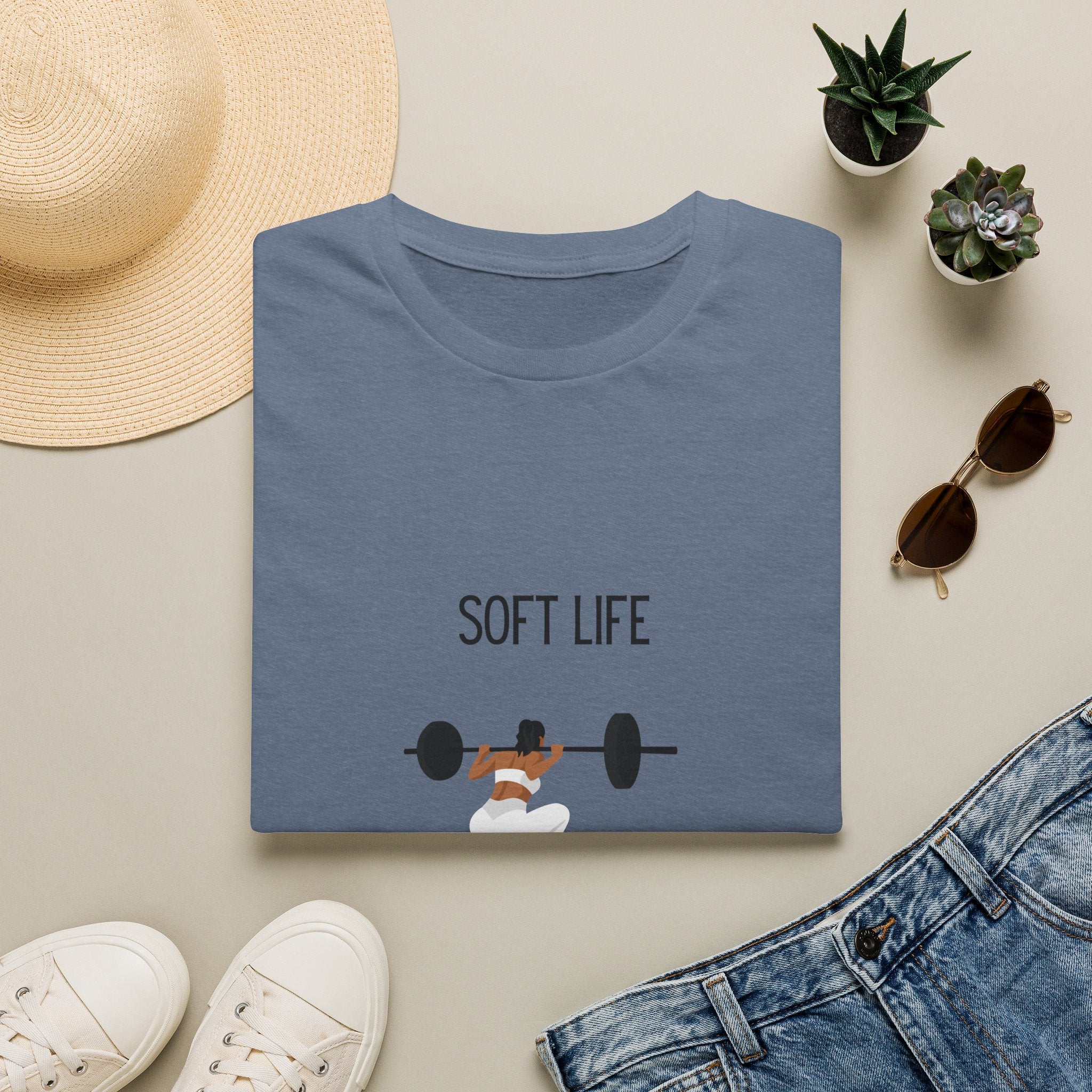 Soft Life Strong Body T-Shirt — Funny Fitness Crewneck