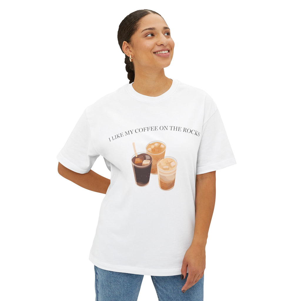 I Like My Coffee On The Rocks T-Shirt | Coffee Illustration Tee