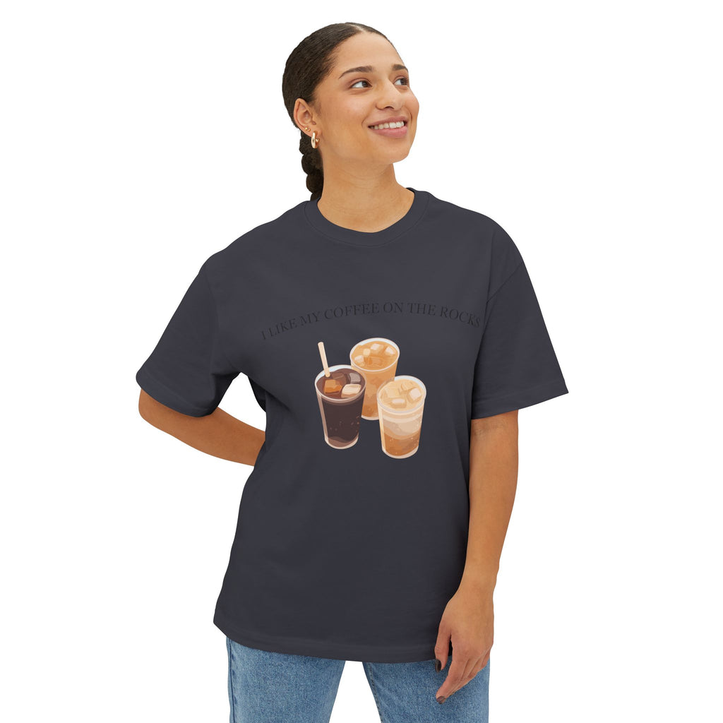 I Like My Coffee On The Rocks T-Shirt | Coffee Illustration Tee