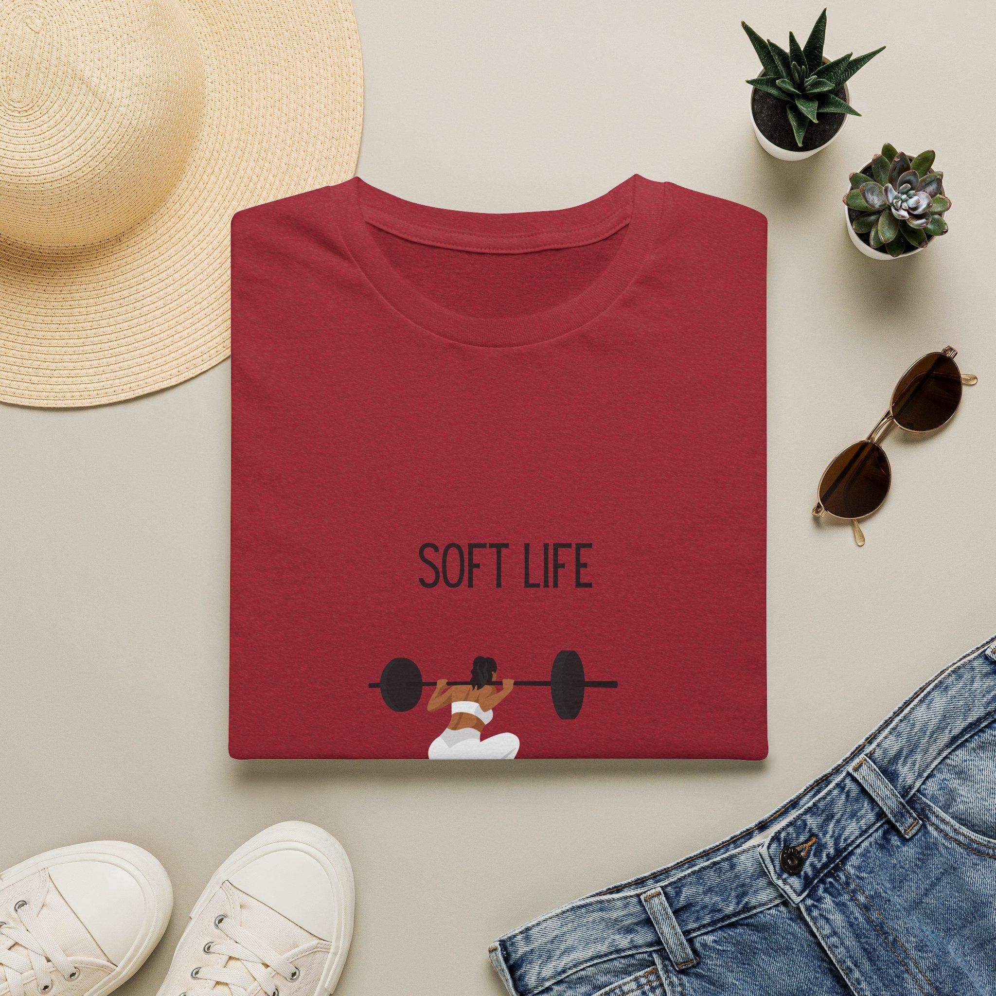 Soft Life Strong Body T-Shirt — Funny Fitness Crewneck