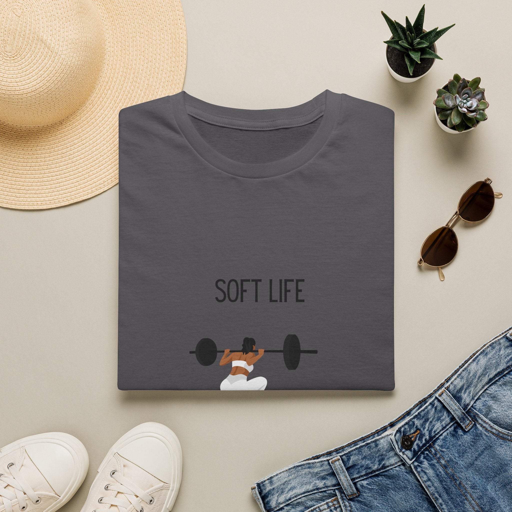 Soft Life Strong Body T-Shirt — Funny Fitness Crewneck