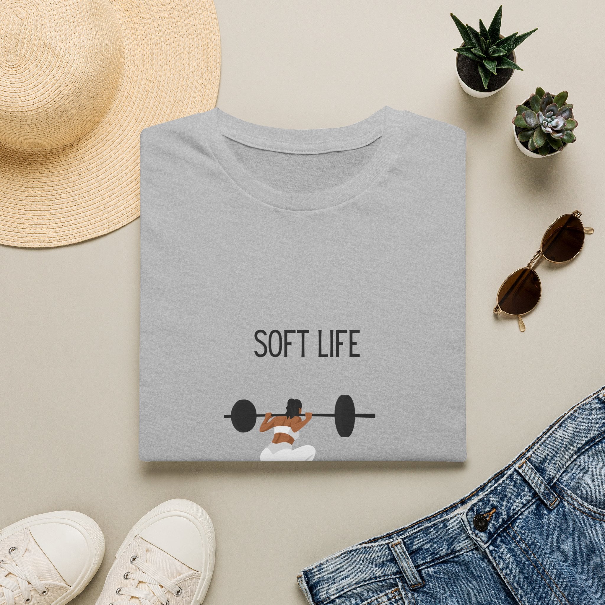 Soft Life Strong Body T-Shirt — Funny Fitness Crewneck