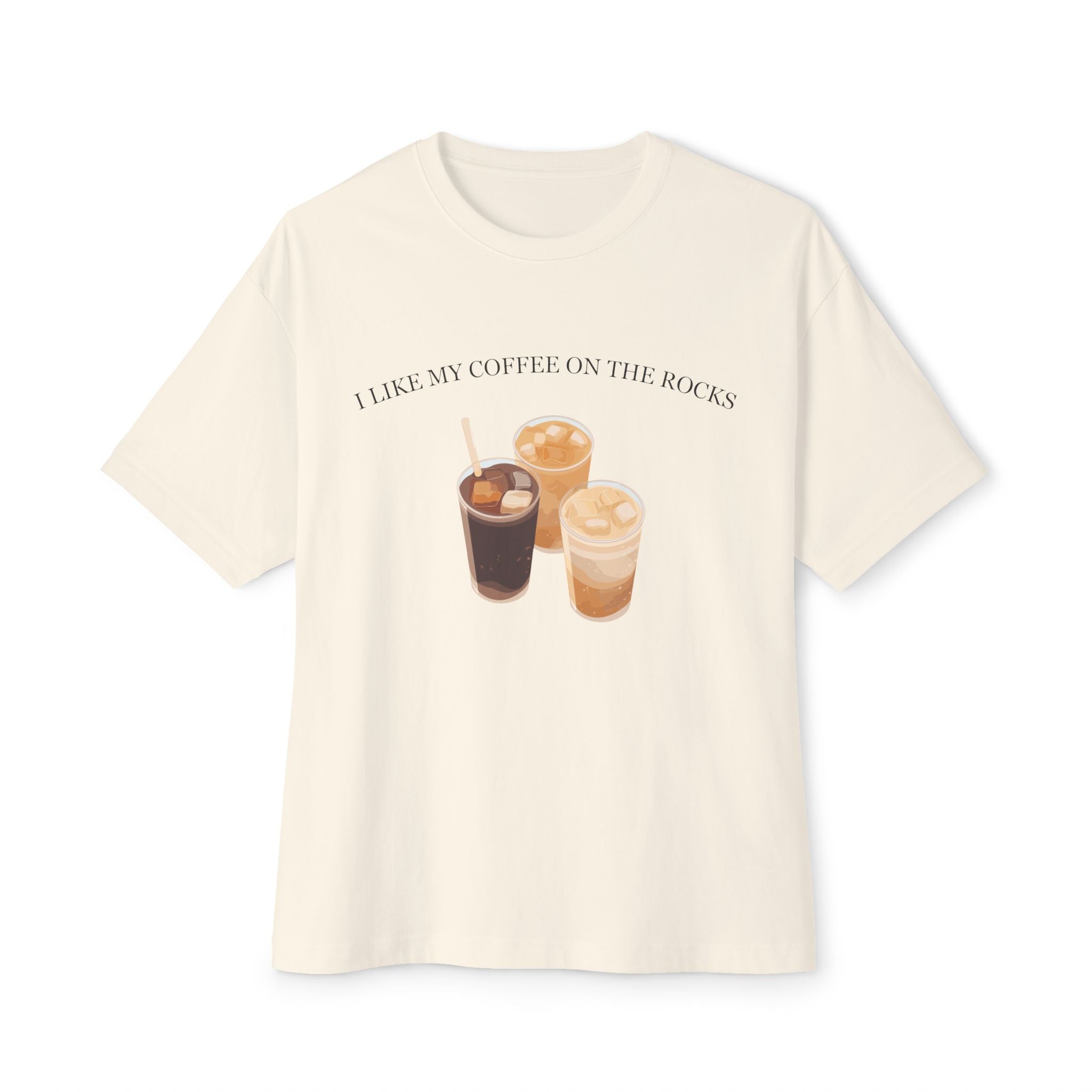 I Like My Coffee On The Rocks T-Shirt | Coffee Illustration Tee