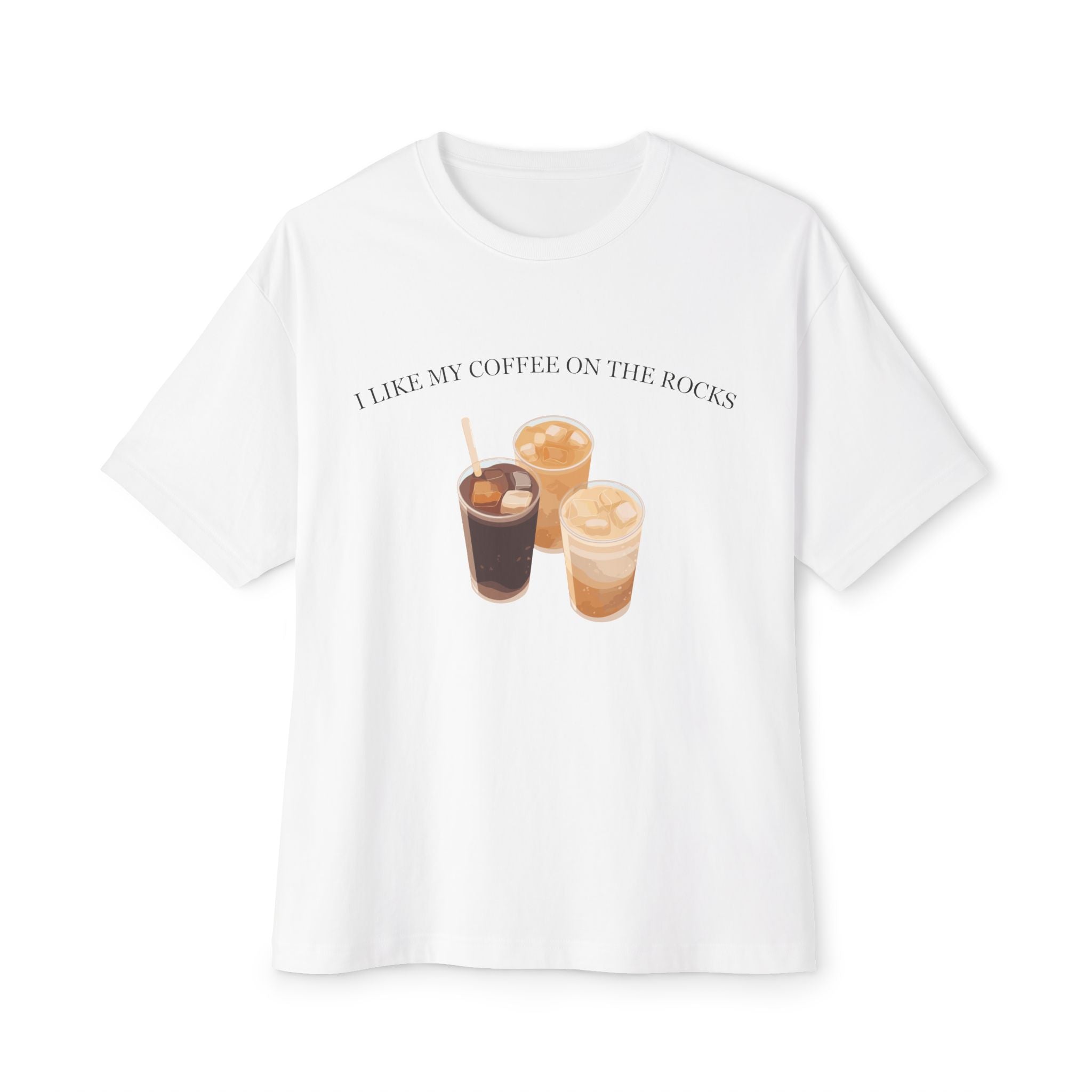 I Like My Coffee On The Rocks T-Shirt | Coffee Illustration Tee