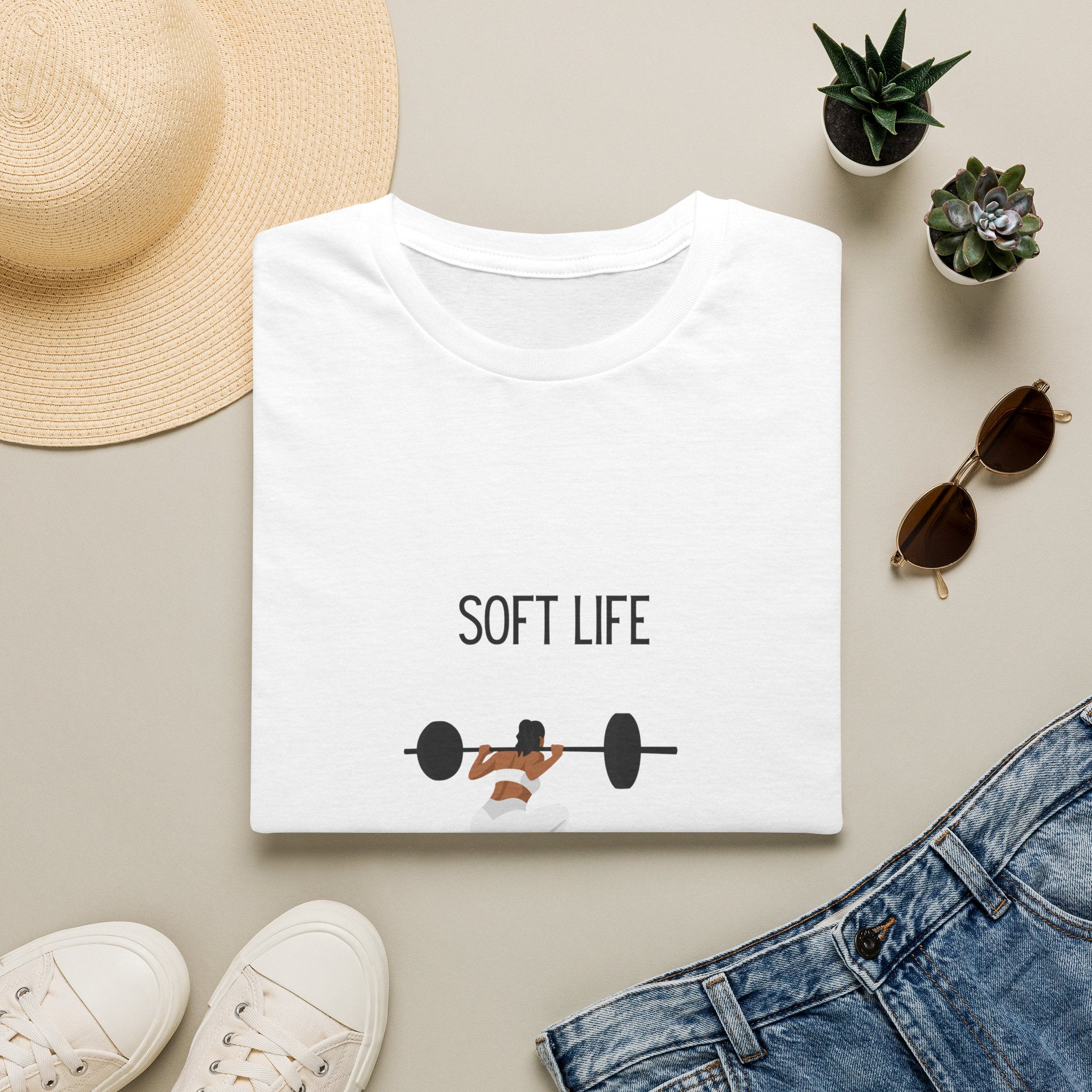 Soft Life Strong Body T-Shirt — Funny Fitness Crewneck